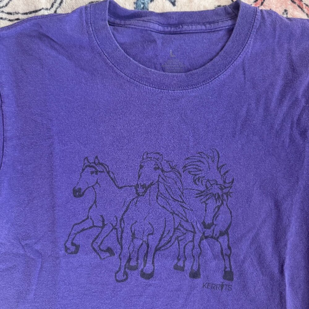Kerrits Horses Purple T-Shirt - size Large - Picture 2 of 3